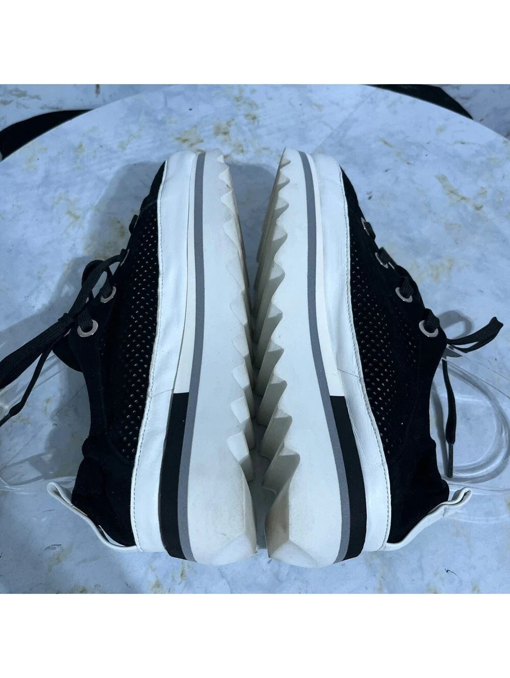 Softwaves Bliss 38 Women's Size 8 Shoes Black White Comfort Platform Sneakers